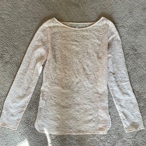 Ann Taylor loft size small women’s long sleeve blouse light pink